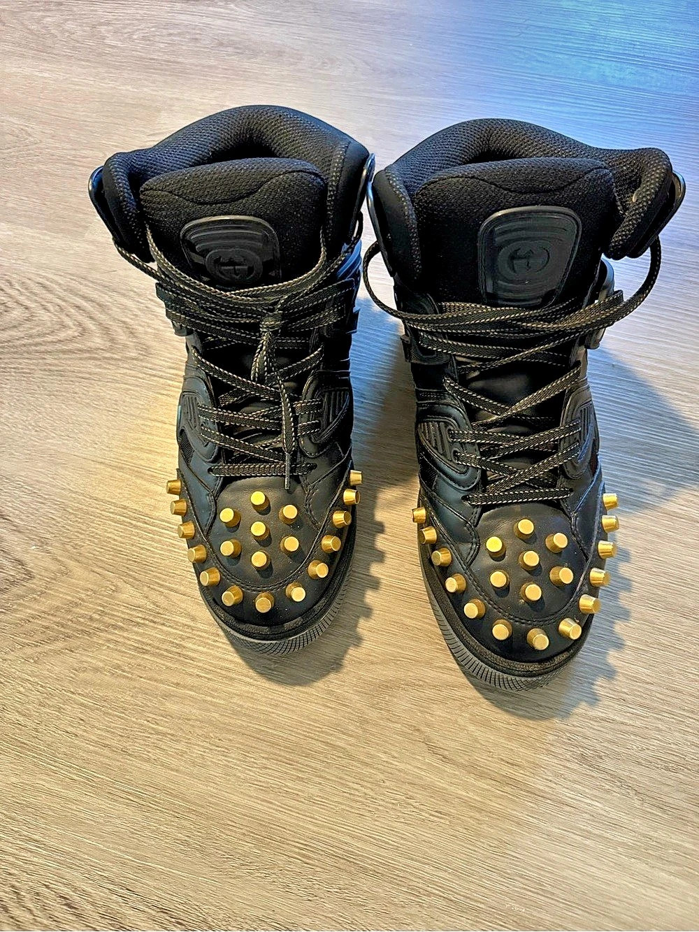 Studded High-Top Sneakers in Black Like New